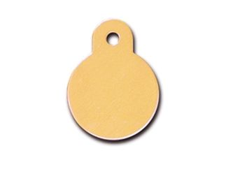 ID Tag Circle Small Anodized - Mustard SMALL
